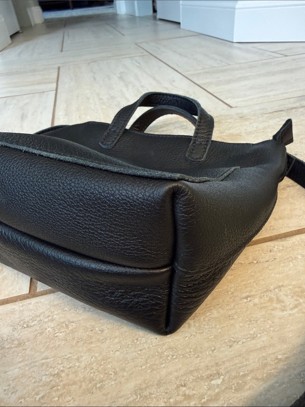 Portland Leather Goods Mini Zippered Crossbody Tote Pebbled - Picture 4 of 16
